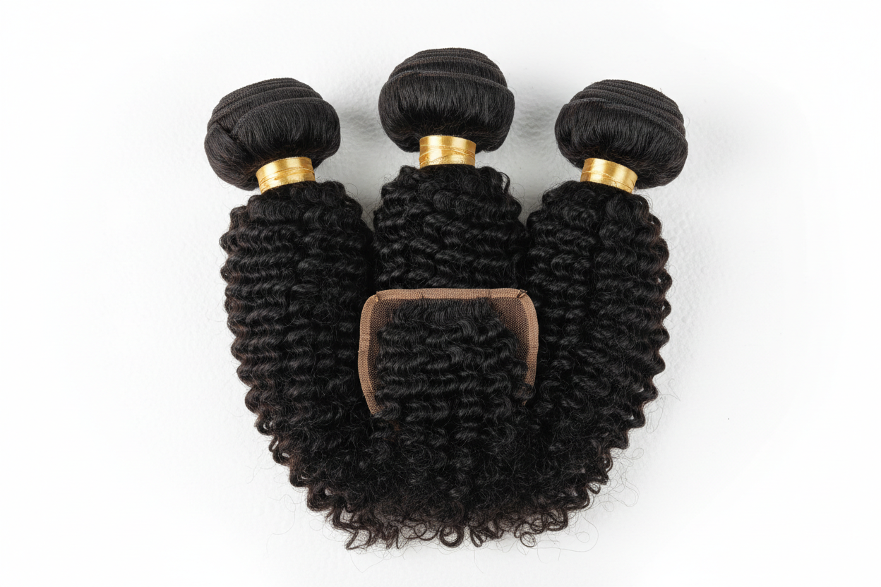 Kinky Curly Bundle Deal with Closure