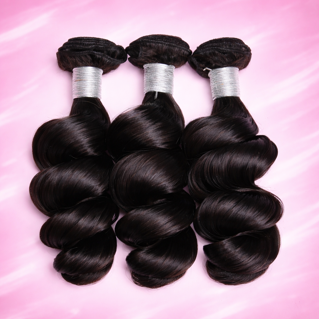 Premium Loose Wave 3 Bundle Deal with HD Lace Closure - Virgin Hair