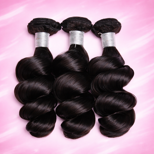 Premium Loose Wave 3 Bundle Deal with HD Lace Closure - Virgin Hair
